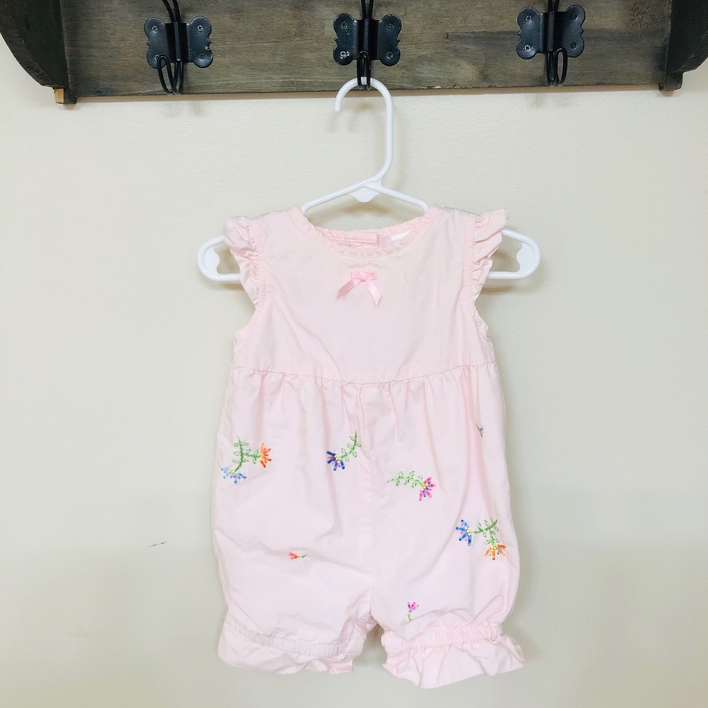 Hanna Andersson Pink Ruffled Floral Romper